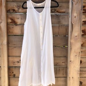 CP Shades White Button Down Tank Dress